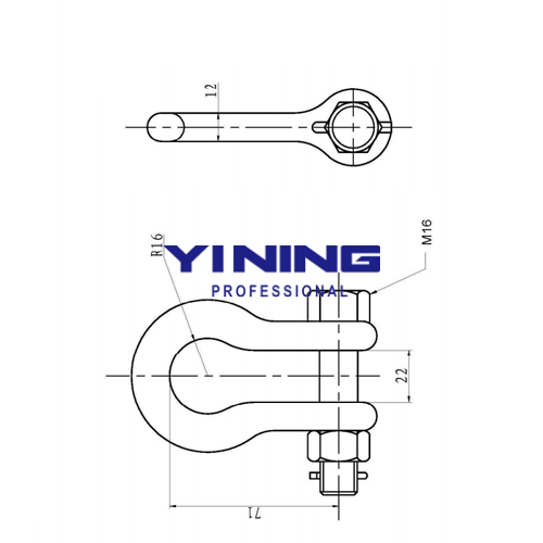 U-7 – 70kN Galvanized Steel U-Shackle for Preformed，for Crossarm , 